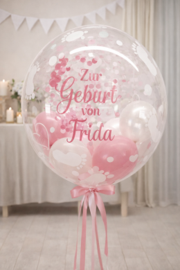 Konfetti Ballon zur Geburt eines Mädchen